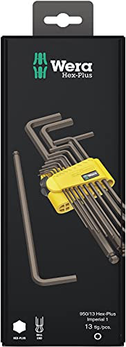 Wera 950/13 Hex-Plus Imperial 1 SB, Winkelschlüsselsatz, zöllig, BlackLaser, 13-teilig