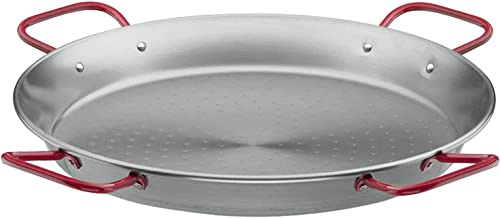 Suinga Paellera Clásica de Acero 4 Asas 90 cm para 50 Raciones | Paellera Grande, gris