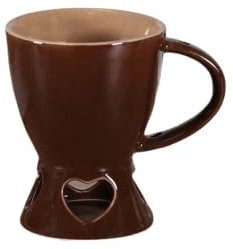 Chocolate Fondue Mug Set Relief Design Mini Candle Fondue Pot Chocolate Cheese Ice Cream Fondue Melter Cup