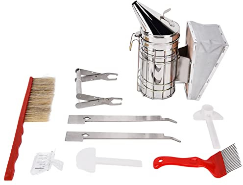 Beekeeping Tool Kit, 10Pcs Bee Keeper Starting Kit, Bee Smoker Kit Beekeeping Supplies, Beekeeping Starter Tool Kit