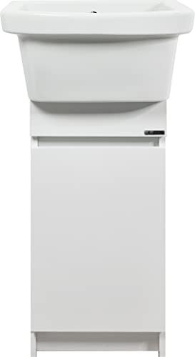 Jo-Bagno.it Mobile con Pilozzo Bucataio in Ceramica 46x36 Lavatoio MINI di Piccole Dimensioni per Lavanderia Sifone e Piletta Inclusa