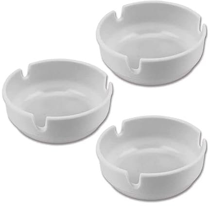 Aschenbecher, 3er Set mit Zigarettenmulde Durchmesser 7.8 cm Höhe 3 cm
