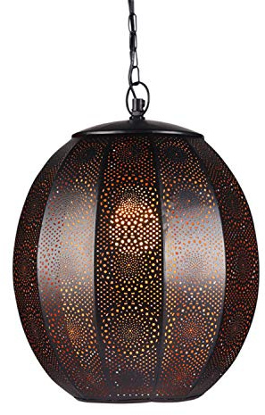 Orientalische Hängeleuchte Konoos modern aus Metall in Schwarz 35 cm