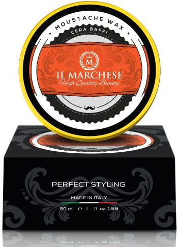 Il Marchese - Cera Baffi e Barba Uomo - Modellante e Fissativa, Tenuta Extra Forte - Stilizza perfettamente - Effetto Duraturo - Made in Italy - MAXI x 50 ml (1 Pezzo)