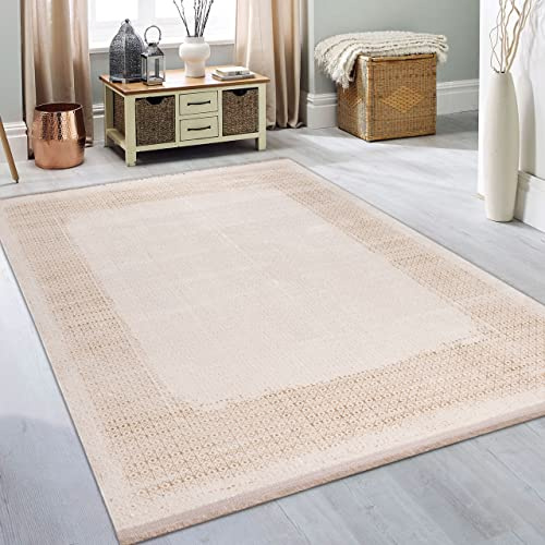 Teppich-Traum Designer Teppich Abstrakt Gold Weiß Glanzeffekt 240x340 cm | Pflegeleicht, strapazierfähig, allergikerfreundlich, schadstofffrei und OEKO-TEX zertifiziert, für Wohn- & Arbeitszimmer