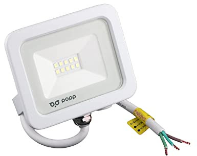 Popp® Pack x2 Foco Proyector LED Exterior Blanco 10W Luz neutra 4000K 85LM/W Impermeable IP65 Resistente al agua, Foco LED para exterior patios, jardines, terrazas, campos (10W, 4000K 2unidad)