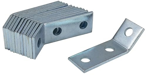 ZANURA 45 Degrees 3 Hole Open Angle Bracket Metal Corner Brace Framing Connector Fitting Fit for 1/2 Bolt in 1-5/8 Strut Channel, 12 Pack