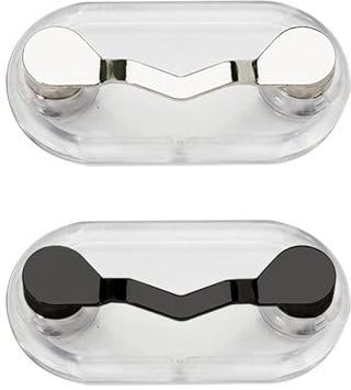 2 Stück Magnetische Brillengestelle, Brillenhalter, Magnetischer Brillenclip, Brillenhalter, Edelstahl-Glasbrillenhalter, Magnetische Brosche, Passend Für Alle Kleidungsstücke (Schwarz, Silber)