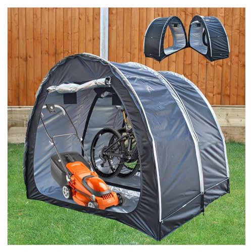 Box Biciclette Può Essere Giuntato Garage Moto per Esterno con Tessuto Oxford 210D PU4000 Impermeabile Capanno Attrezzi Da Giardino Capanno Attrezzi Da Giardino,Black
