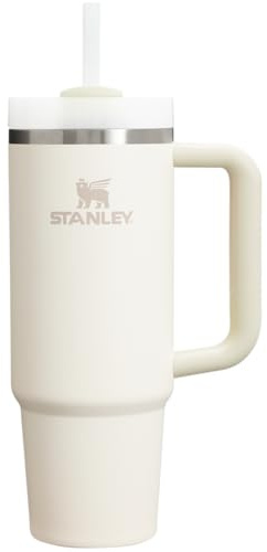 Stanley H2.0 Vacuum Quencher, 0.88 L (0.88 L), Cream, 2.0, Cold Insulation, Durable, Straw Water Bottle, Summer, Outdoors, Dishwasher Safe