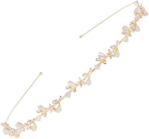 1 Stück strassbesetzter Brautkopfschmuck - Kristall- und Perlenkopfschmuck - Eleganter Hochzeitskopfschmuck - Haarschmuck für Frauen, Mädchen und Hochzeiten