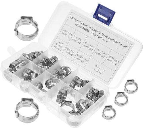 Gadpiparty 70pezzi Morsetti Pex in Acciaio Inossidabile Anelli Di Crimpatura Pex Clip Per Tubi Strumento Di Crimpatura Professionale Raccordi Morsetto Per Tubi Del Carburante