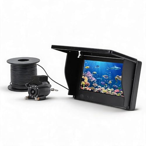 Undervattensfiskekamera, 1080P High Definition 4,3 Tum Synlig Storskärmsvideo Fishfinder med 220 Graders Vidvinkellins, för Isfiske