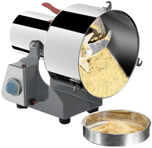 HNBYLMM Mulino per Cereali Elettrico, Mulino per Cereali oscillante da 32000 Giri/min, macina per Cereali Commerciale in Acciaio Inossidabile 304, macina per spezie, per caffè/Pepe/Mais/Grano,2500g
