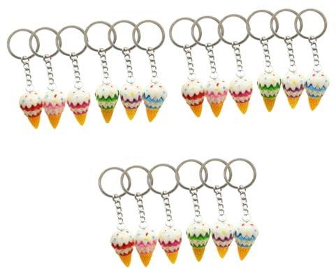 COLLBATH 18 STK Schlüsselanhänger-Anhänger Kette Schlüsselanhänger- Kawaii Schlüsselanhänger Anhänger Halter Ice Cream Fist Gleit Creme Schlüsselanhänger -Schlüsselanhänger