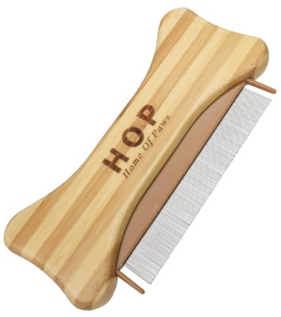 BNREOZA 1 Stück knochenförmiger Holzgriff-Flohkamm, Holzgriff-Hundekurzhaar-Flohkamm, Haustierpflegekamm, effektiver Flohkamm für Haustiere, entfernt Flöhe und Zecken, Hunde- und Katzenausdünnung