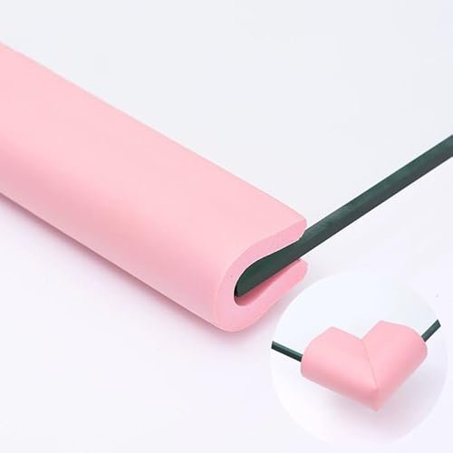 GFYHTN 4M Kantenschutz Baby Vormontierter Klebestreifen, Kantenschutzstreifen Gummi U Profil, Kantenschutzprofil Selbstklebend Für Glastische, Arbeitsplatte(Pink,6.6ft(2m))