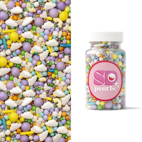 SD Pearls Zuckerstreusel, Bunter Streuselmix, Kuchen Ostern Streusel, Streudekor für Osterkuchen, Zuckerstreusel Ostern, Dekorationszucker zum Osterfest (Mix „Regenbogen“, 500g)