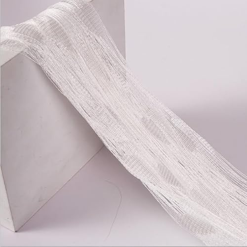 YKAFADE 2 Stück 100 x 200 cm Fadenvorhang Liebe Herz Muster Türvorhang Fenstervorhänge Dekorative Fadengardine Raumteiler Dekoration Fliegenschutz für Party,Hochzeit,Café,Restaurant -Weiß