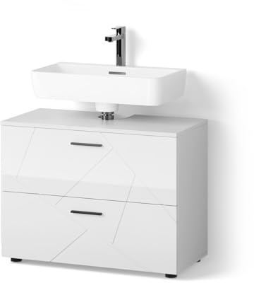 Livinity Waschbeckenunterschrank Ronco, Weiß Hochglanz, 80 x 58.6 cm