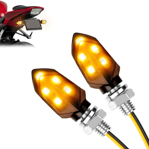 LOPHE 2 Pièces Clignotants Indicateurs LED Moto 12V - Étanche IP65 Résistant à la Pluie - Clignotants Lumières - Universel Harley/Yamaha/Honda(Compatibles Voitures Enfants) - Ambre
