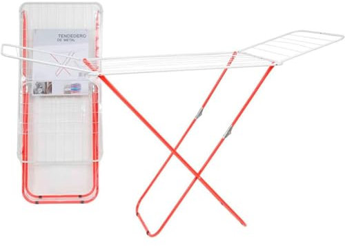 DECODEKO-Tendederos Plegables Superficie de tendido 18M/20M, Transpirable y de Tiempo de Secado Corto, Antideslizante, para Balcon y Exteriores (Rojo, 18M)