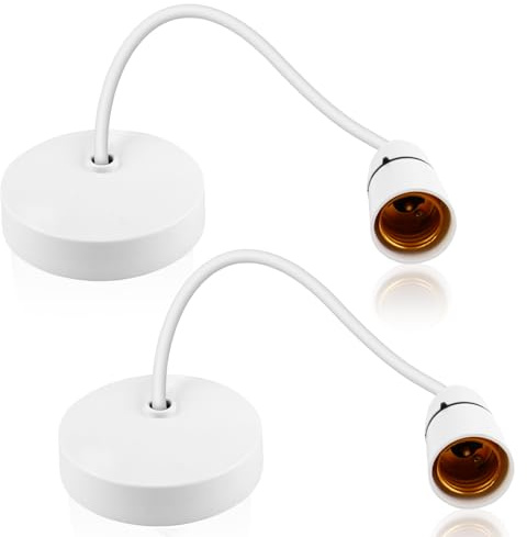 2PCS Ceiling Pendant Light Fitting, E27 Lamp Holder 8.5”(215mm) Ceiling Hanging Lights Fixtures Modern Hanging Light Fixture Kit for Kitchen Living Room Bedroom Dining Room Industrial Pendant Lighting