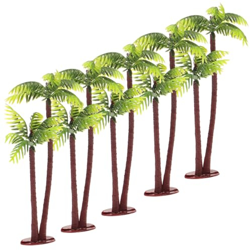 NUOBESTY Faux Palmier Petit Cocotier Décoration De Gâteau Pots De Plantes Bonsaï Table De Sable Aquarium Figurines Miniatures De Paysage 5 Pièces