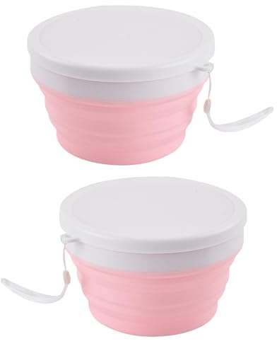 Dawutocap 2 cuencos plegables de silicona portátiles de 950 ml para ahorrar espacio, para ensalada, herramienta duradera