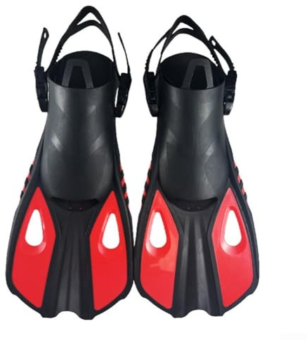 Aletas de natación de silicona ajustables ideales para esnórquel, buceo y entrenamientos de natación (L/XL rojo)