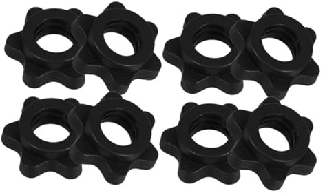 TOBBOMEY 8pcs Nonslip Dumbbell Lock Nuts Barbell Collars with Quick Spinlock Fixation User-friendly Bar Clamp for Gym Dumbbell Bars and Weight Lifting Equipment