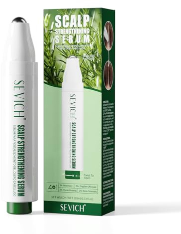 Sevich Serum de crecimiento del cabello enrollable, 3% de aceite de romero, 3% de extracto de jengibre, suero vegetal para el cuero cabelludo contra el adelgazamiento del cabello, para el cuidado de