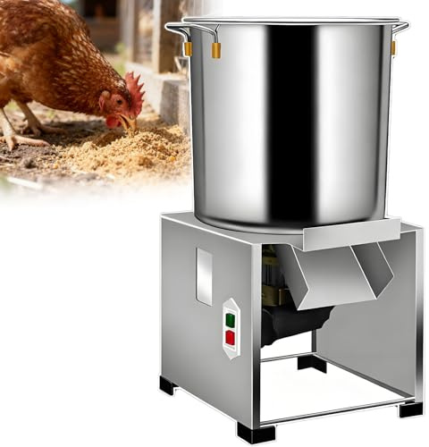 Tritatutto e tritatutto commerciale per verdure, robot da cucina elettrico ad alta potenza da 1800 W, con 4 lame e ampia porta di alimentazione per la lavorazione di mangimi per pollame. 110V-1500W