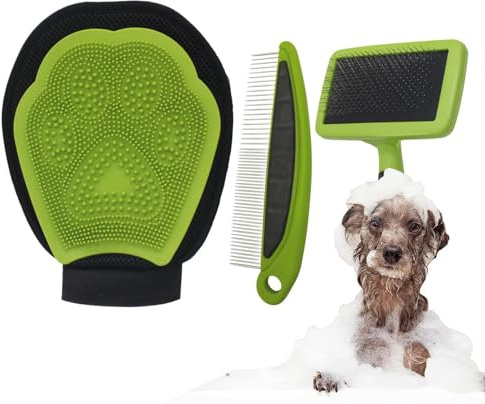 Hundepflege-Bürstenset Entfilzungswerkzeug für Haustiere | Bürste für Hunde Für Die Unter Der Dusche Zur Reinigung Beim Baden Von Welpen Und Katzen Sowie Zum Entwirren Und Entfernen