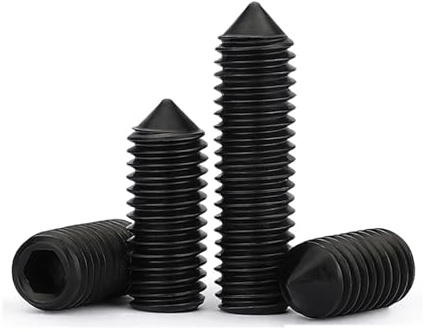 Schwarze Madenschraube mit Innensechskant und Kegelspitze aus Edelstahl 304 – M3 bis M12, DIN914(M3x8mm (100pcs))