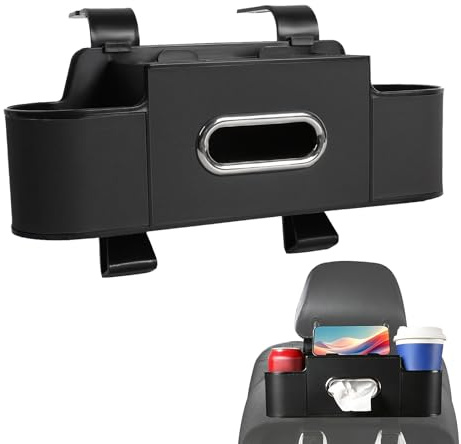 4-in-1 Kopfstütze Becherhalter, Auto Rücksitz Organizer Einstellbarer Organizer Rücksitz Mit 2 Becherhaltern Getränkehalter für Kinder Passagiere auf der Rücksitzbank Reise Zubehör