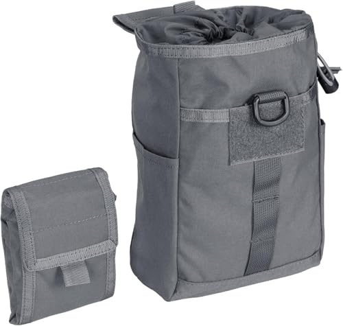 EXCELLENT ELITE SPANKER Molle fodral Magasin med dragsko Verktygspåse Fällbar dumpningspåse Midjeväska (Grå)