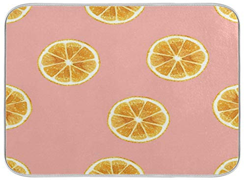LUCKYEAH - Tappetino assorbente ad asciugatura rapida per piatti a base di frutta, arancione senza cuciture, per la casa, la cucina, il bancone da pranzo, 40,6 x 45,7 cm