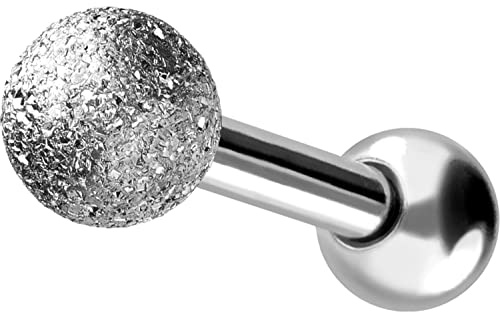 PIERCINGLINE Kirurgiskt stål örhängen öronpiercing | DIAMANTOPTIK | Piercing smycken öronplugg helix | färg- och storleksval e 3 mm kulstorlek, colore: silverfärgad, cod. SO436-SI-3