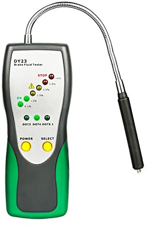 KAISAL Bremsflüssigkeitstester Bremsflüssigkeitsprüfer Brake Fluid Tester Bremsflüssigkeit für DOT3 DOT4 DOT5.1 Messen Prüfgerät Wassergehalt Tester mit 6 LED Anzeige