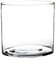 LOLAhome Jarrón Cilíndrico de Cristal Transparente Decorativo para Flores, Diseño Redondo, Ø 18x18 cm, Resistente y Elegante, para Decoración de Interiores, arreglos Florales, Centros de Mesa.