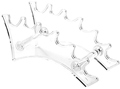 SagaSave Présentoir à stylos - 6 emplacements - Transparent - Organiseur de rangement pour crayons à sourcils, pinceaux de maquillage, pinceaux d'art, Organisateur de Bureau