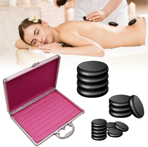 16 Pietre hot stone massage set,kit massaggio con pietre calde dispositivo | per pietre calde, pietre per massaggio calde in basalto, per massaggi, relax, spa