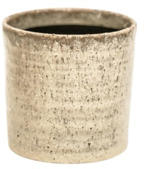 Ivyline Chambray Reactive Rustic Planter in Ivory - Lightweight and Stylish - Durable Decorative Round Indoor Flower Houseplant Pot - H11cm x D10cm