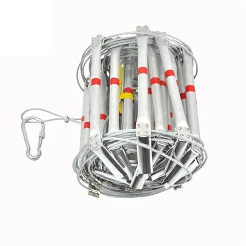 10M Feuerleiter Sicherheitsleiter 33FT Klappbare Stahldrahtseilleitern Aluminiumlegierung Notfallüberlebensrettung rutschfeste Werkzeuge Rettungsleiter Boot