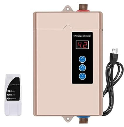KOROBIE Chauffe-Eau instantané, Chauffe-Eau Électrique sans Réservoir 3000W, Chauffe-Eau Instantané avec Télécommande, Écran Tactile LCD pour Cuisine Salle de Bain Camping-Car, Blanc(Sliver)