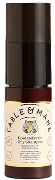 Fable & Mane Root Refresh Dry Shampoo, For Clean, Bouncy Hair and Refreshed Roots. Non-aerosol, talc-free with Rosemary Extracts Absorbs Oil and Soothes Scalp