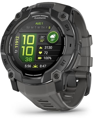 Garmin [renewed Instinct 3 50mm AMOLED – GPS-Multisport-Smartwatch, 1,3 AMOLED-Display, bis zu 24 Tage Akkulaufzeit, 80+ Sport-Apps, Health Coach, Multi-Satellitenempfang, [Generalüberholt]