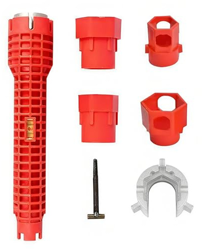 HXSYKJDM Tap Spanner Tool, 14 in 1 Multi-Functional Plumbers Wrench, Anti-Slip Faucet Wrench Tool for Sink Bathroom Kitchen Faucet Installation