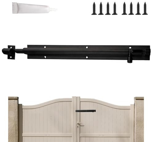 chiavistello porta in alluminio nero 21,4cm con viti e colla senza chiodi per serratura legno finestra porta scorrevole ingresso balcone sicurezza domestica